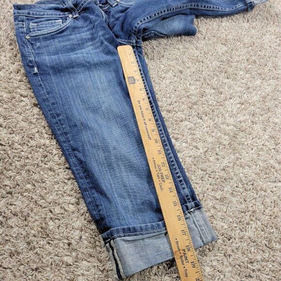 Vigoss Jeans Womens 7 Capri Dark Wash Embellished Denim - Picture 5 of 8